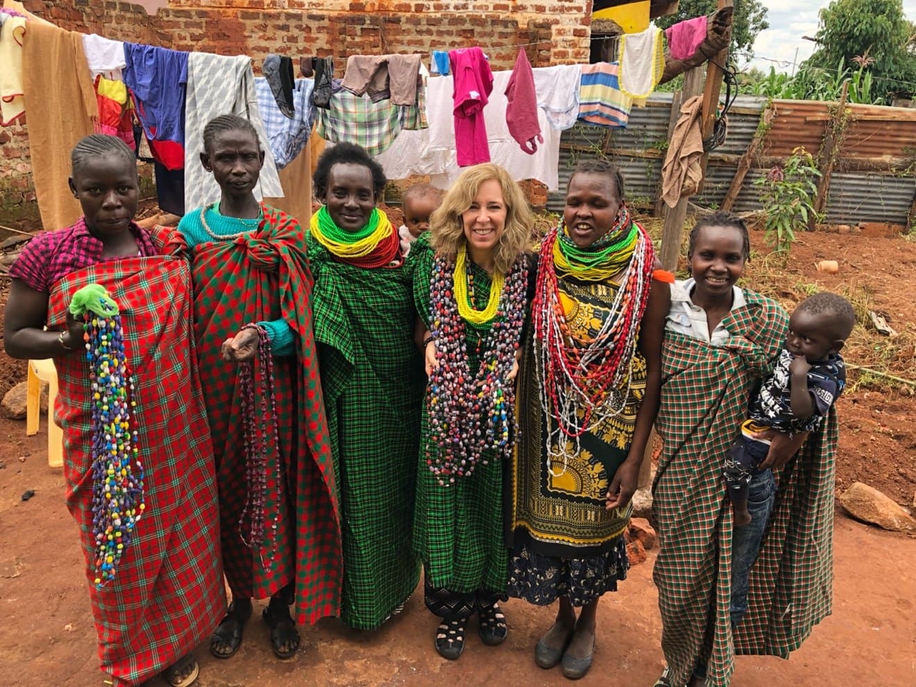 Eldonna with the original five women of Baskets and Beads Kenya