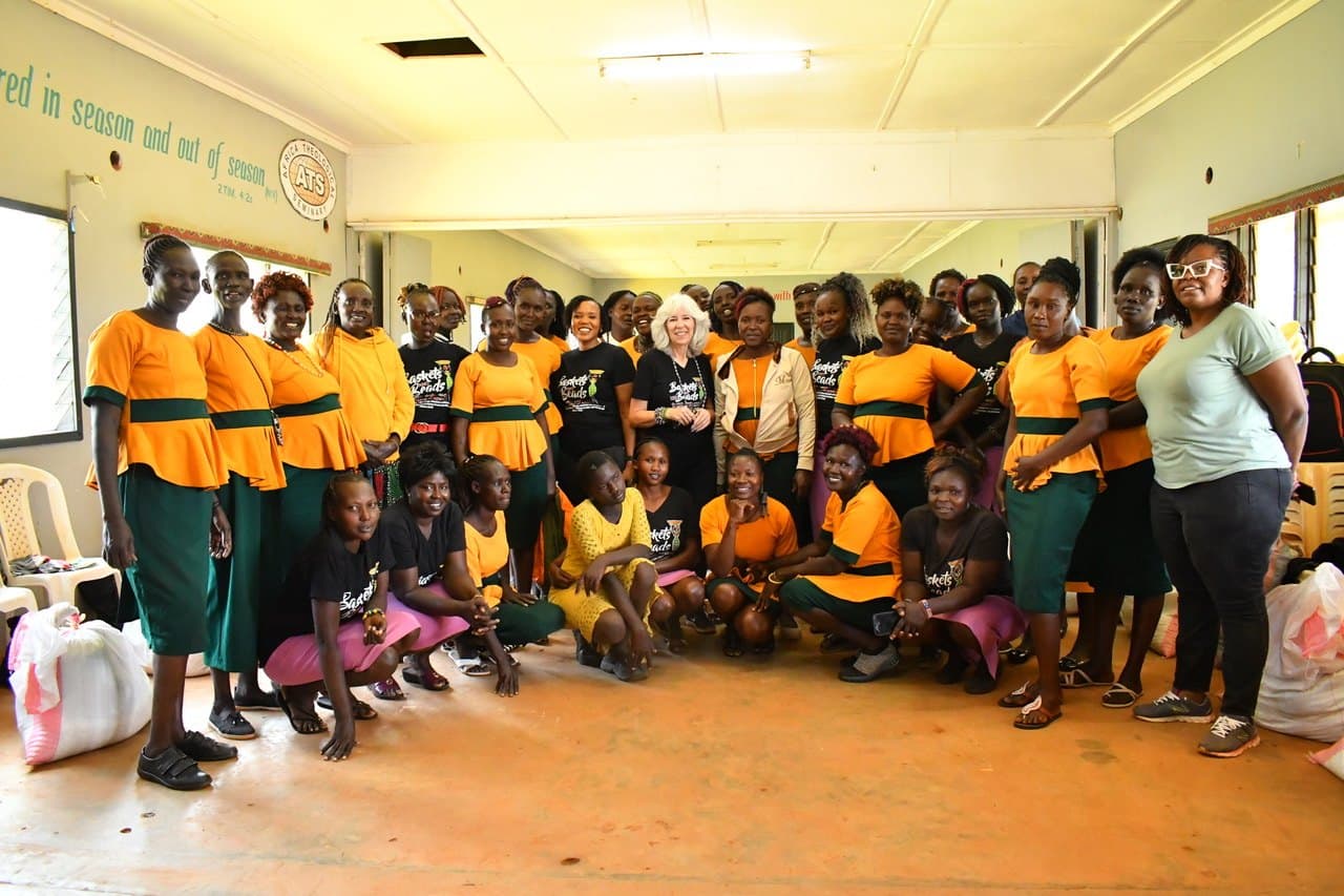 The women and students of Baskets and Beads Kenya together